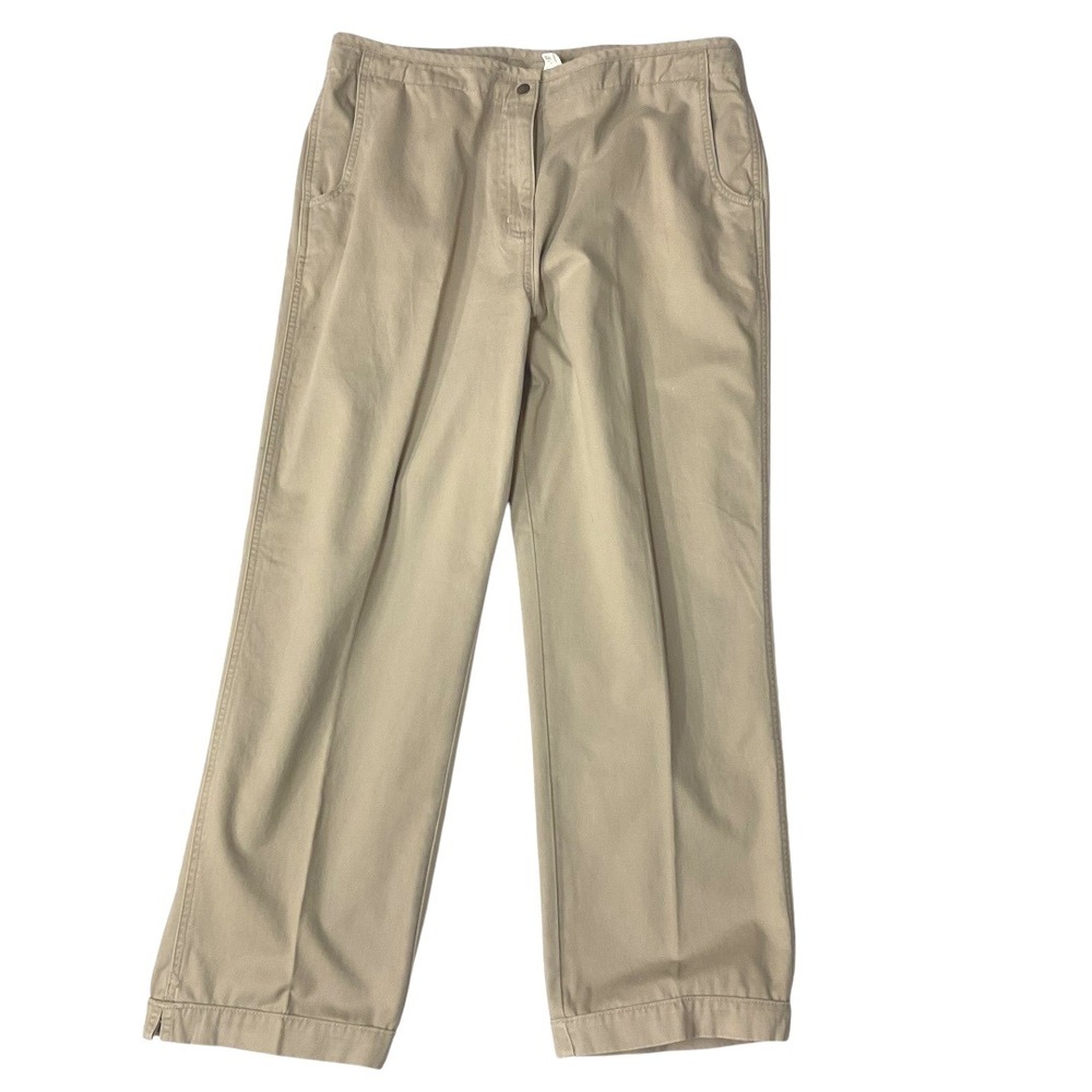 Woolrich The Original Outdoor Khaki Straight Pants Cuffed Ankle Casual Sz 16